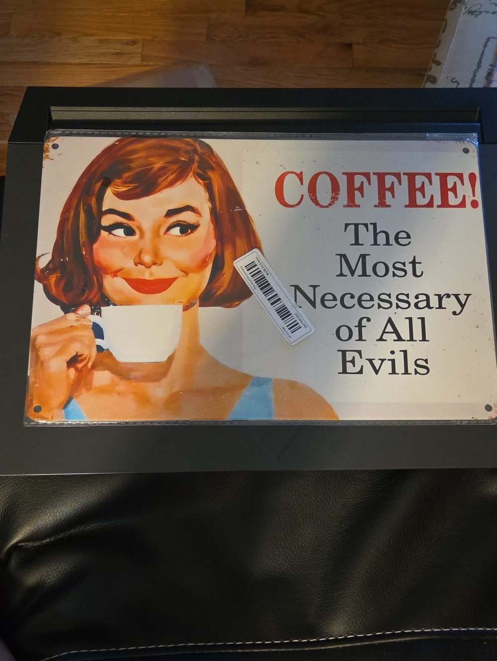 Vintage-Style Coffee Wall Sign - Retro Red and Cream